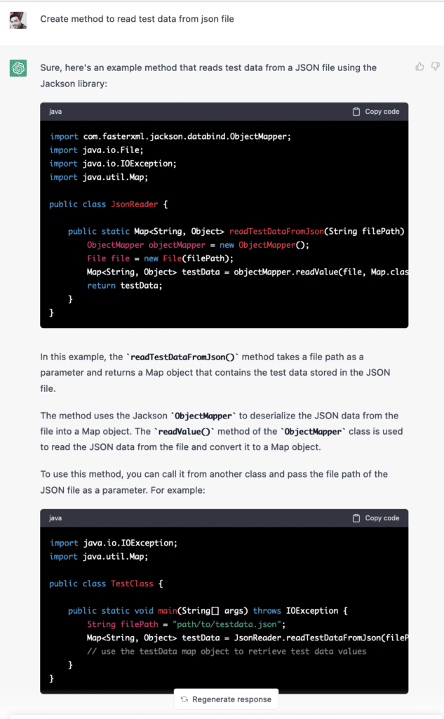 ChatGPT for Test Automation